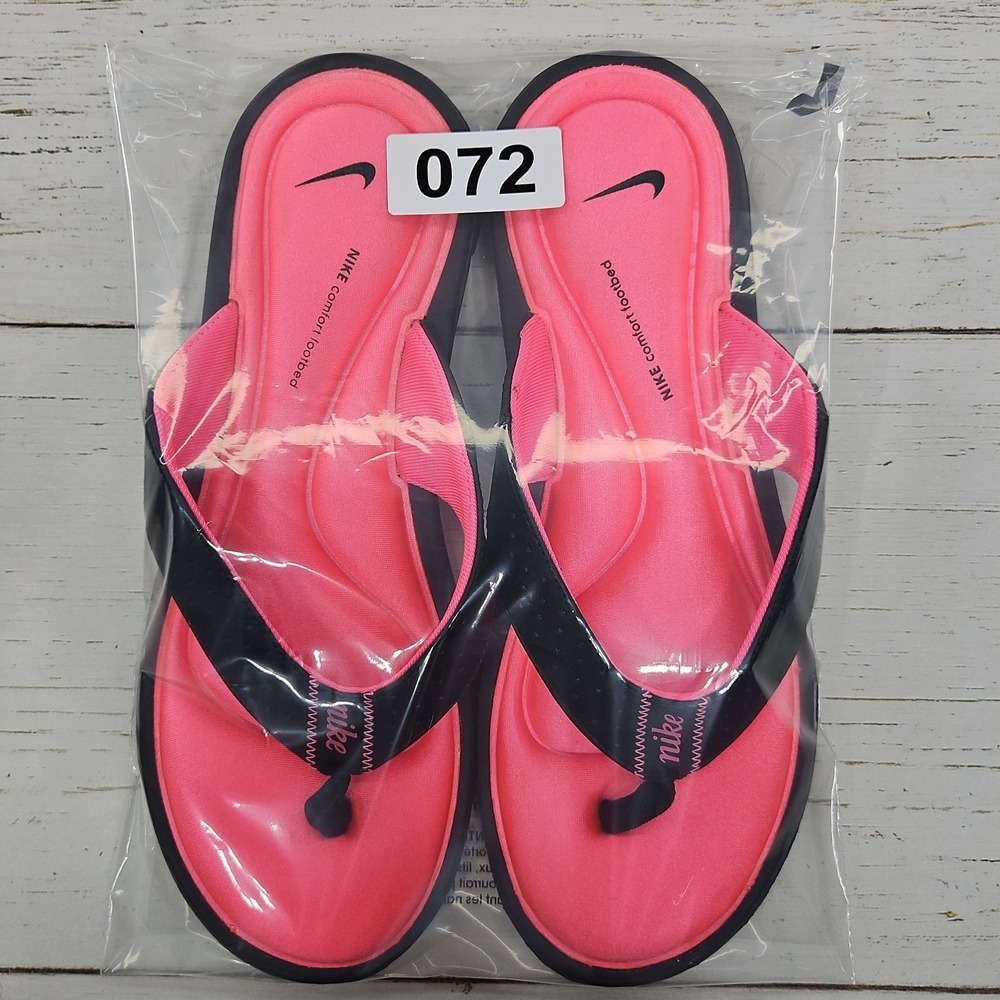 Nike Comfort Footbed Womens Size 10 Black Pink Thong Flip Flops Sandals - Picture 10 of 10